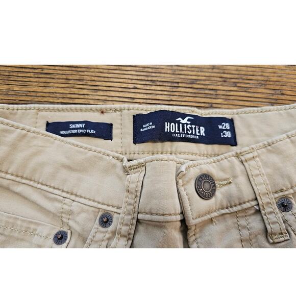 Hollister Pants Skinny Epic Flex Womens 28 Khaki Hi Rise Y2k Retail $49.95 - Picture 3 of 7